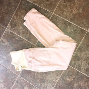 AGLOW MATERNITY SKINNY CROP PINK JEANS